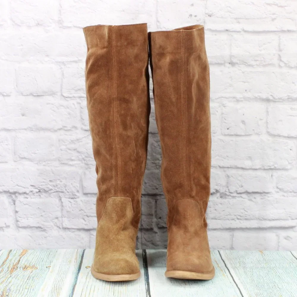 *Bronx Brown Leather Knee High Heeled Boots Size 37 - Picture 4 of 9